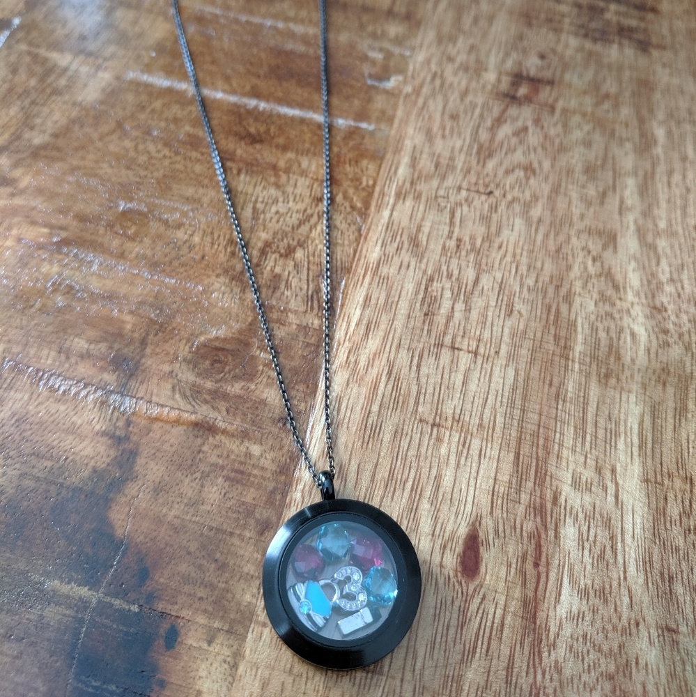 Origami Owl Necklace with Charms